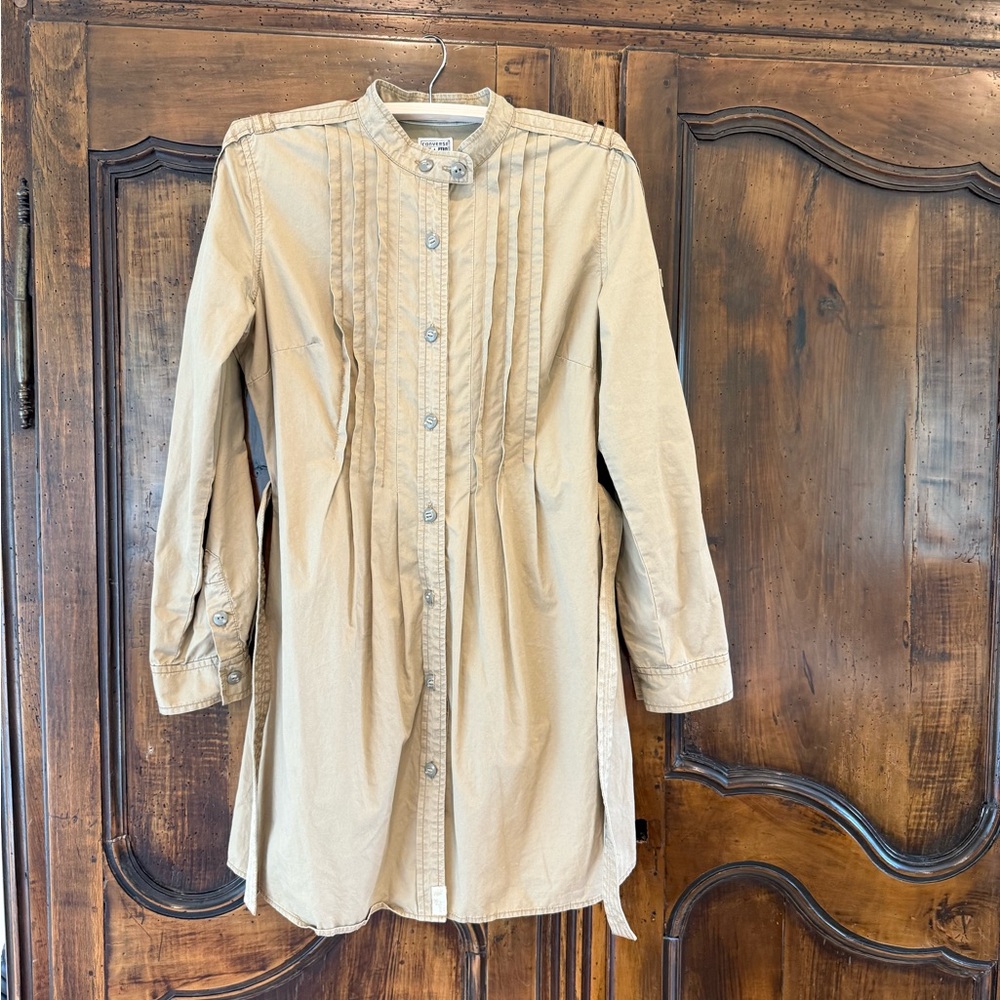 Converse One Star Khaki Long Sleeve Button-Up Dress size M